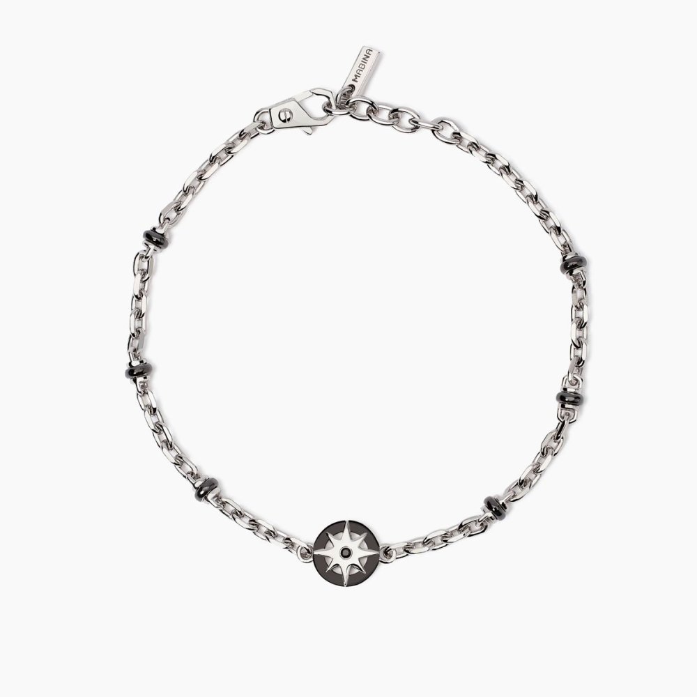 Mabina - Bracciale Argento 925 - Zirconi Neri - Rosa Dei Venti