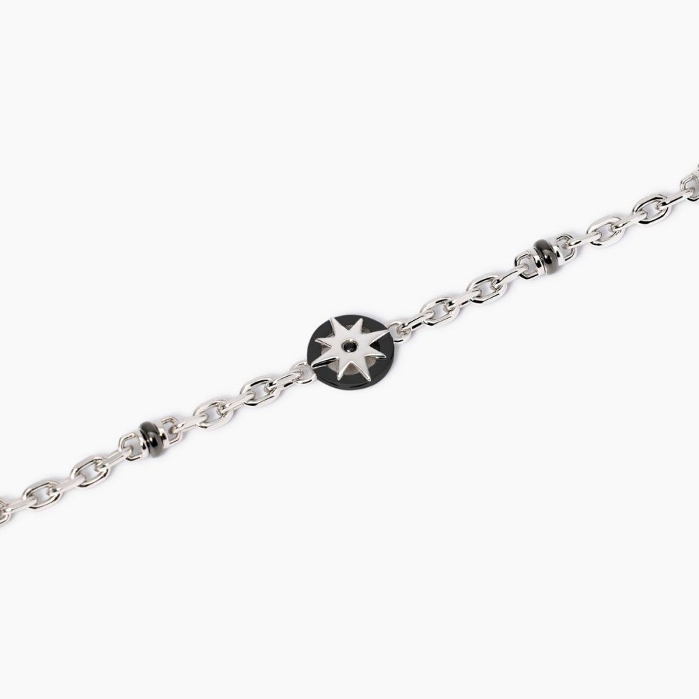 Mabina - Bracciale Argento 925 - Zirconi Neri - Rosa Dei Venti