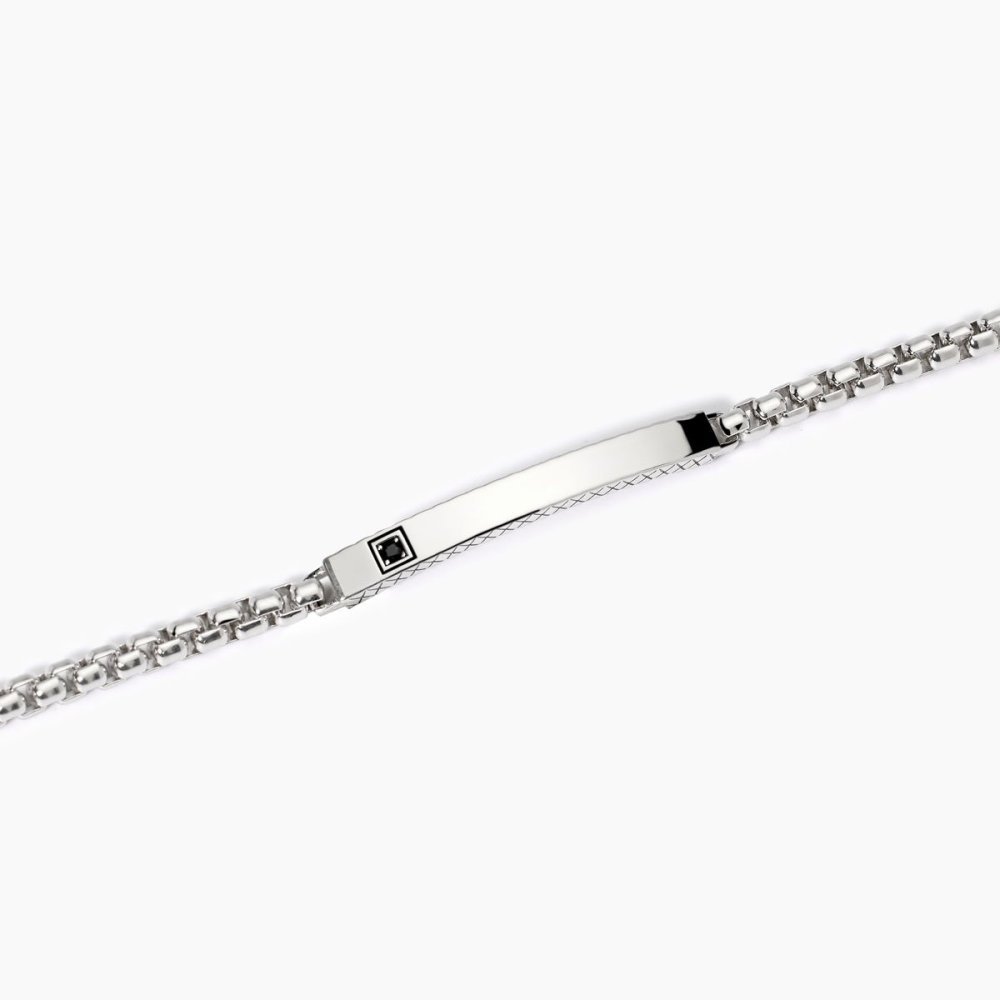 Mabina - Bracciale Argento 925 - Zircone Nero - Catena Veneta