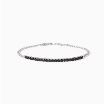Mabina - Bracciale Tennis Argento 925 - Zirconi Neri - Regolabile