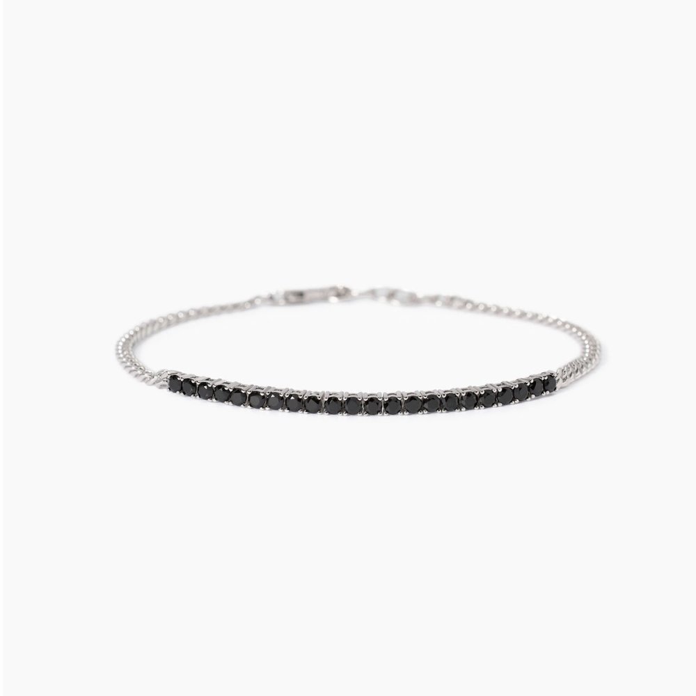 Mabina - Bracciale Tennis Argento 925 - Zirconi Neri - Regolabile