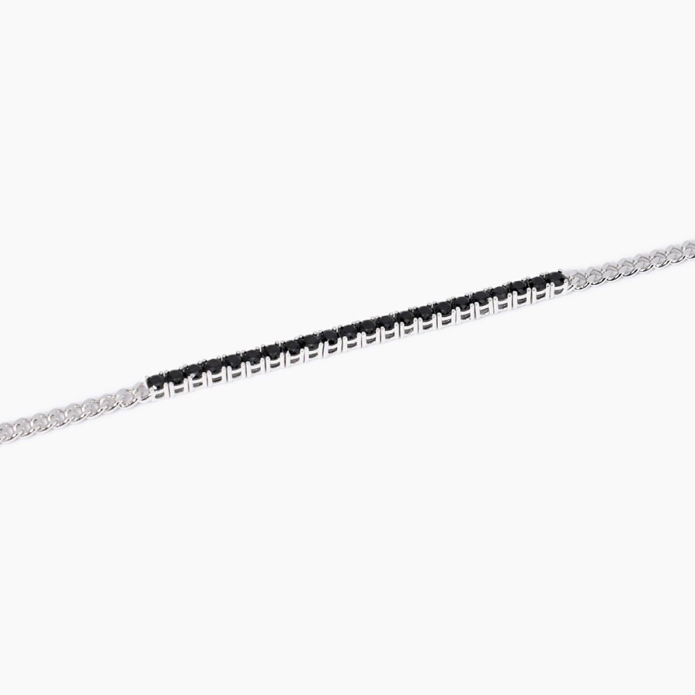 Mabina - Bracciale Tennis Argento 925 - Zirconi Neri - Regolabile
