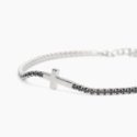 Mabina - Bracciale Tennis Argento 925 - Zirconi Neri - Croce