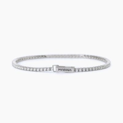 Mabina - Bracciale Tennis Argento 925 - Zirconi Bianchi - 20 Cm