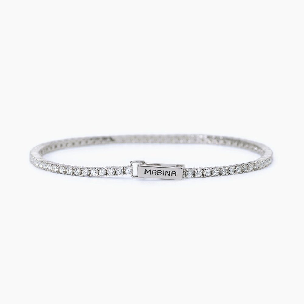 Mabina - Bracciale Tennis Argento 925 - Zirconi Bianchi - 20 Cm