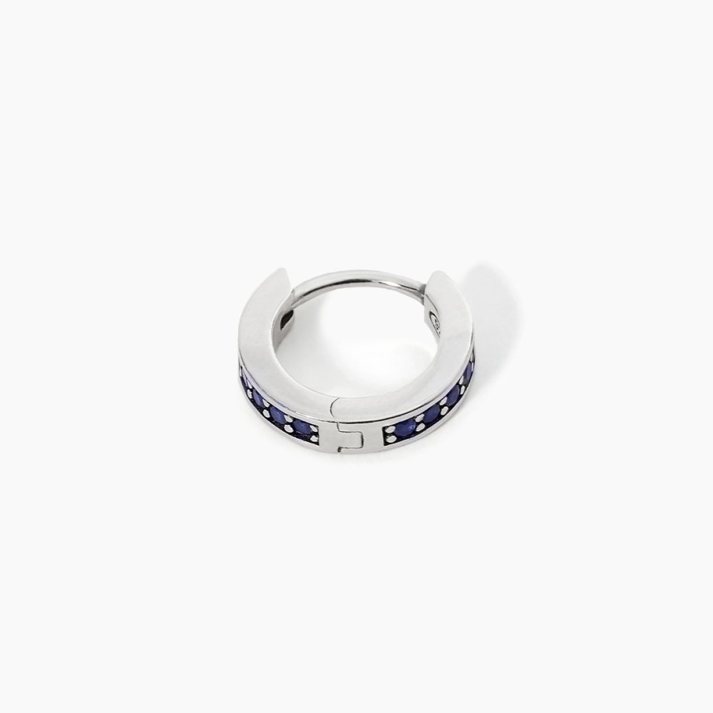 Mabina - Orecchino Argento 925 - Zaffiri Sintetici - Ø13Mm