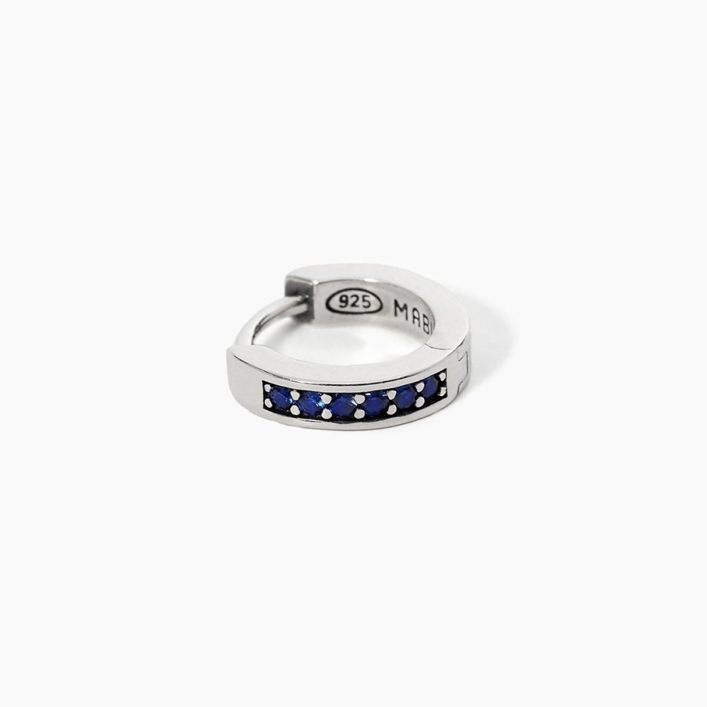 Mabina - Orecchino Argento 925 - Zaffiri Sintetici - Ø13Mm
