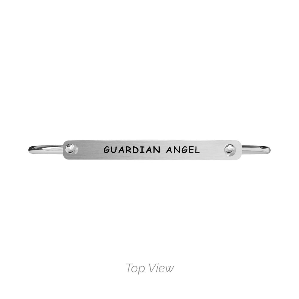 Kidult - Bracciale In Acciaio 316L - Cristalli - Ciondolo Angelo