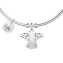 Kidult - Bracciale In Acciaio 316L - Cristalli - Ciondolo Angelo