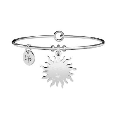Kidult - Bracciale Bangle Acciaio - Ciondolo Sole - 20 Cm