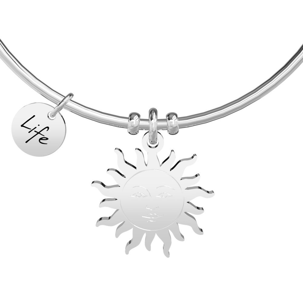 Kidult - Bracciale Bangle Acciaio - Ciondolo Sole - 20 Cm