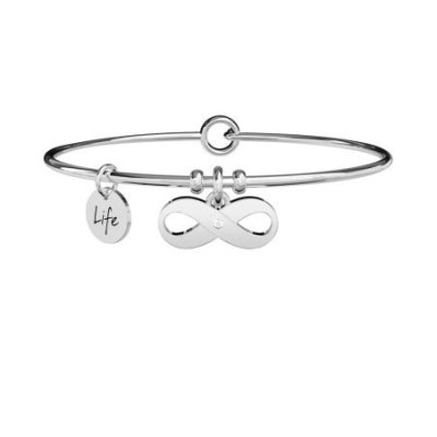 Kidult - Bracciale In Acciaio 316L - Cristalli - Ciondolo Infinito