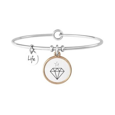 Kidult - Bracciale Bangle - Acciaio 316L - Pvd Rosé - Cristallo