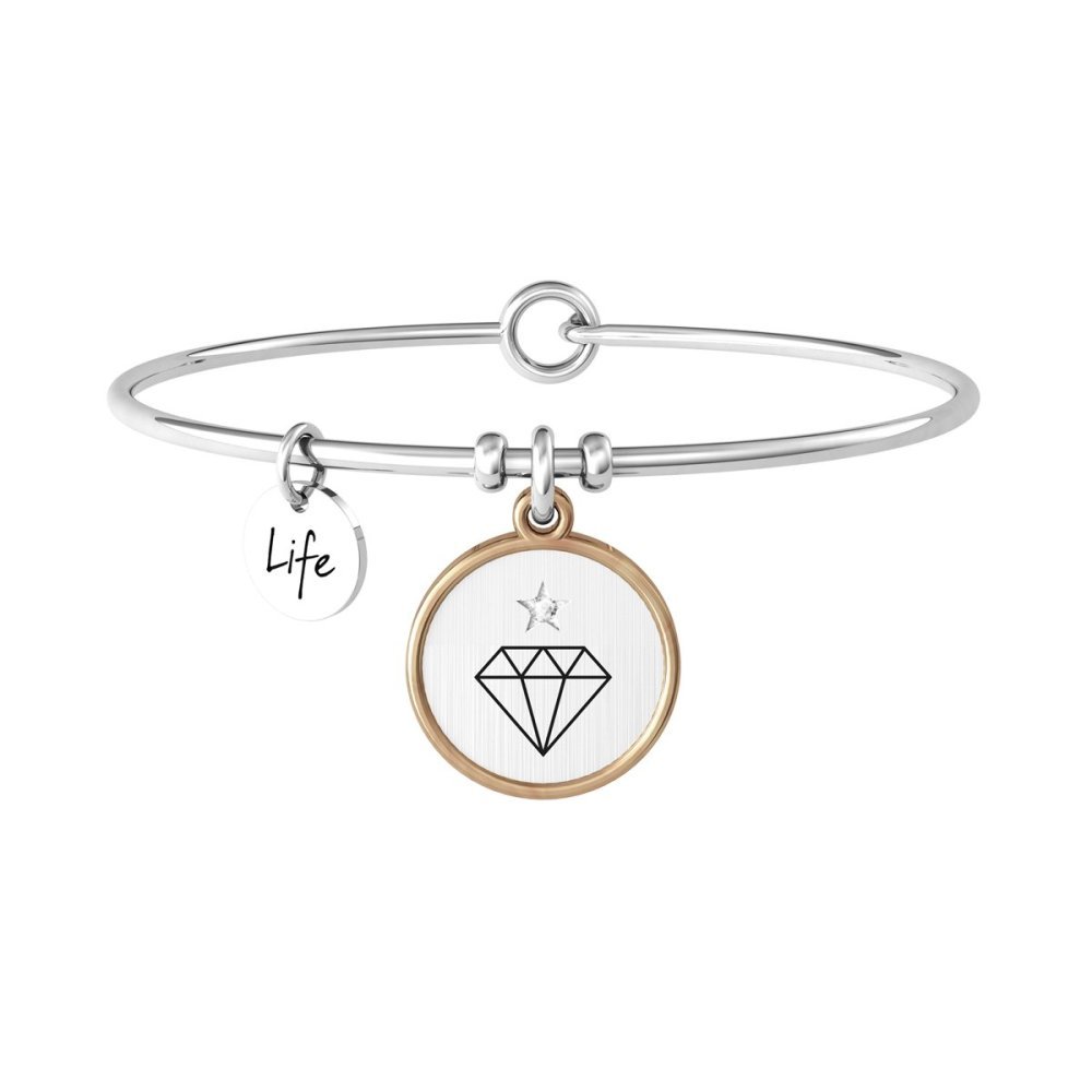 Kidult - Bracciale Bangle - Acciaio 316L - Pvd Rosé - Cristallo
