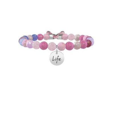 Kidult - Bracciale In Acciaio 316L - Agata Multicolor - Regolabile