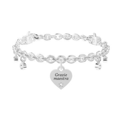 Kidult - Bracciale Acciaio 316L - Cristalli - Cuore