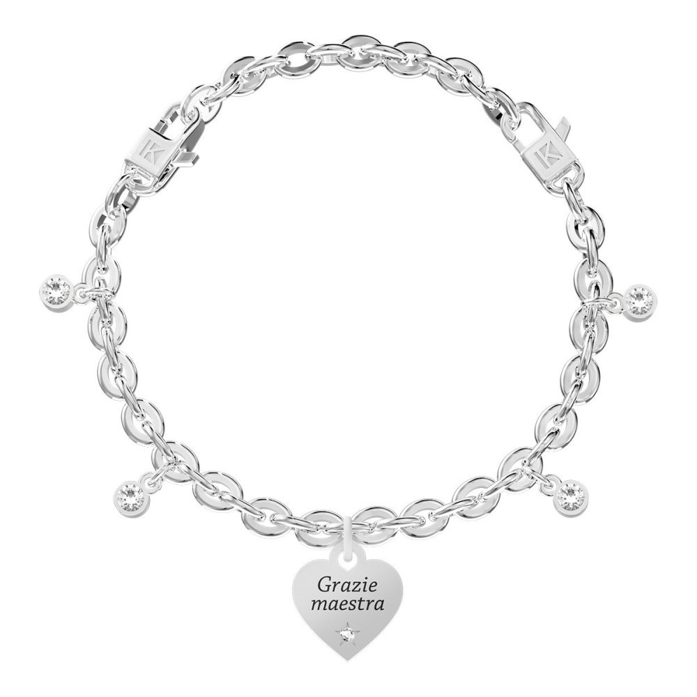 Kidult - Bracciale Acciaio 316L - Cristalli - Cuore