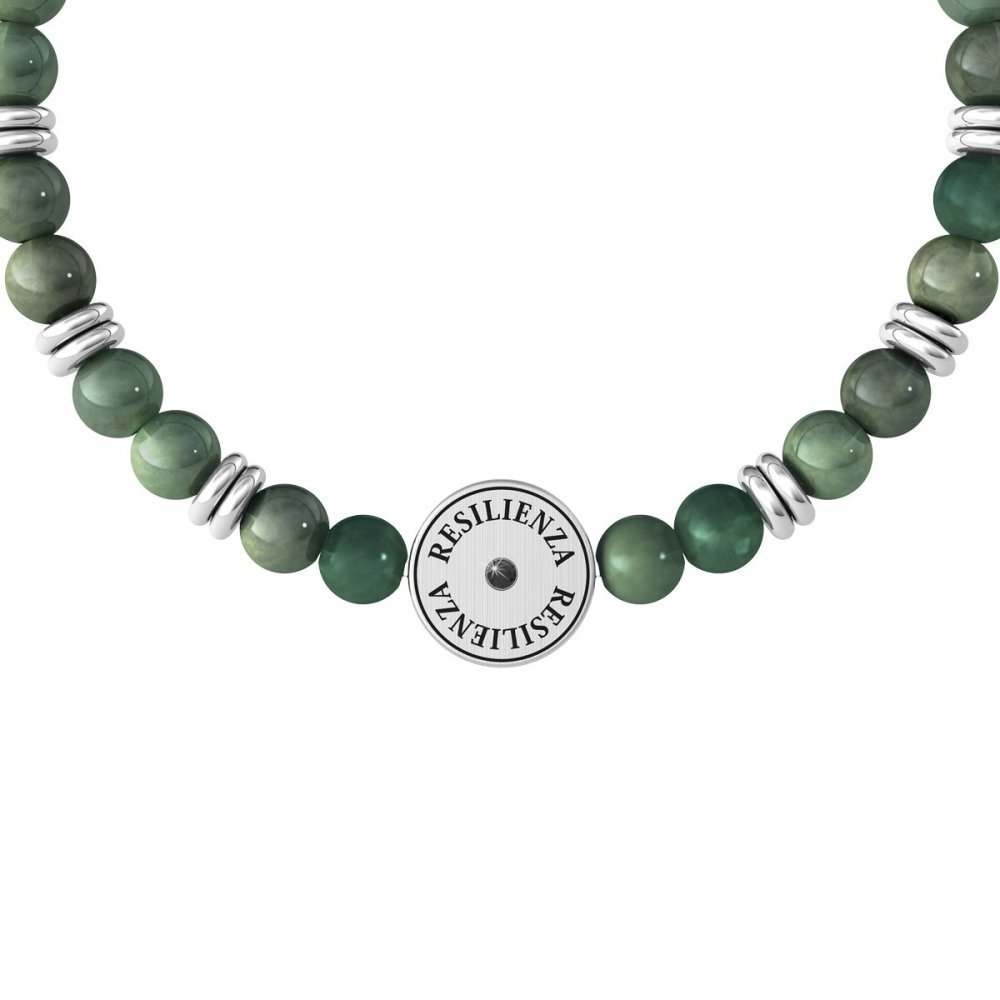 Kidult - Bracciale Giada Verde - Acciaio 316L - Ciondolo Tartaruga