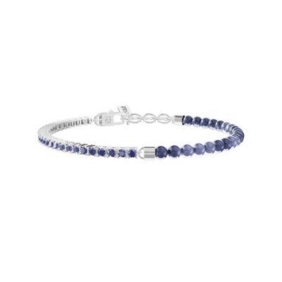 Kidult - Bracciale Tennis Acciaio 316L - Sodalite - Zaffiro Sintetico