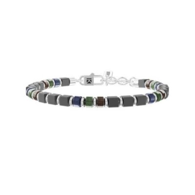 Kidult - Bracciale Acciaio 316L - Pietre Naturali - Regolabile