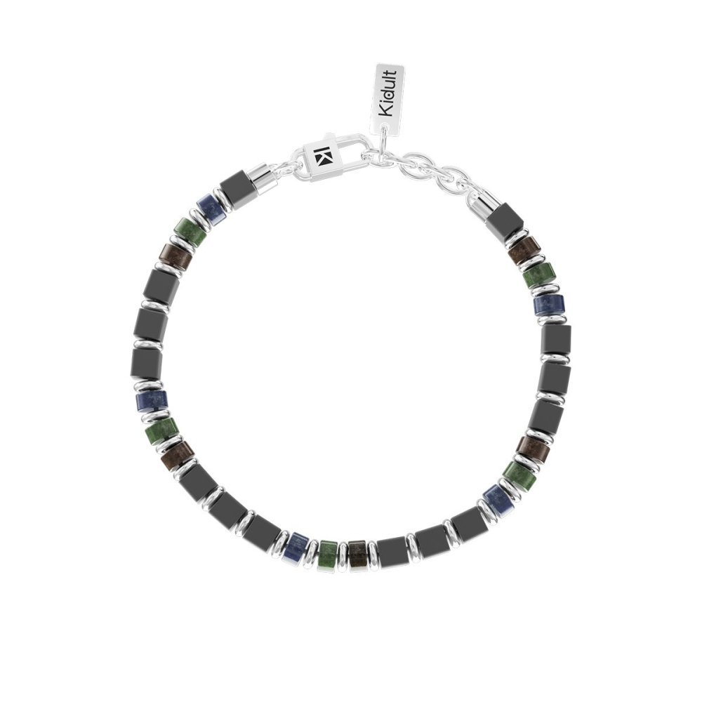 Kidult - Bracciale Acciaio 316L - Pietre Naturali - Regolabile