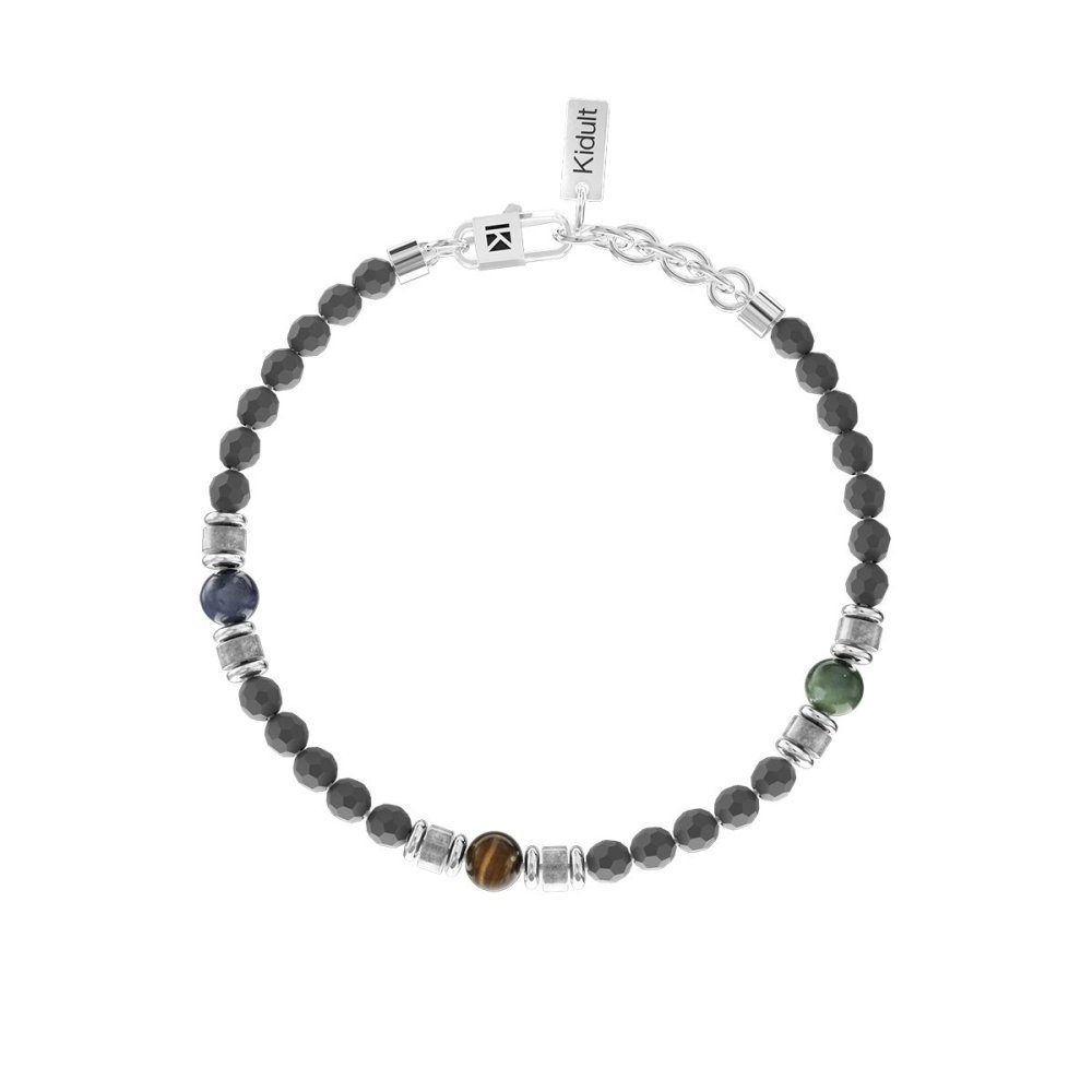 Kidult - Bracciale Acciaio 316L - Pietre Naturali - Blu