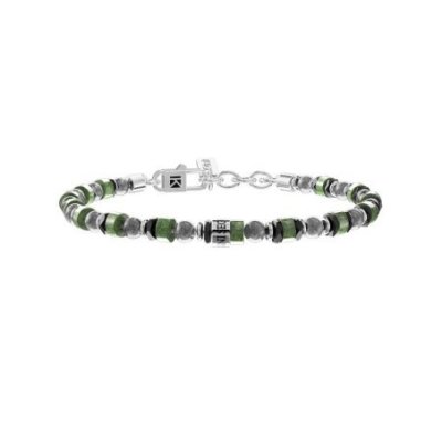 Kidult - Bracciale Acciaio 316L - Pietre Naturali - Incisione