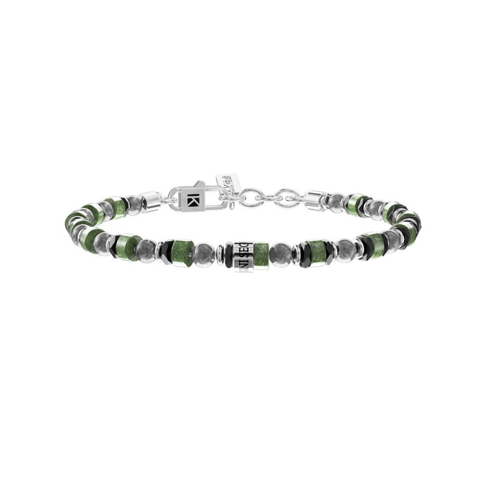 Kidult - Bracciale Acciaio 316L - Pietre Naturali - Incisione