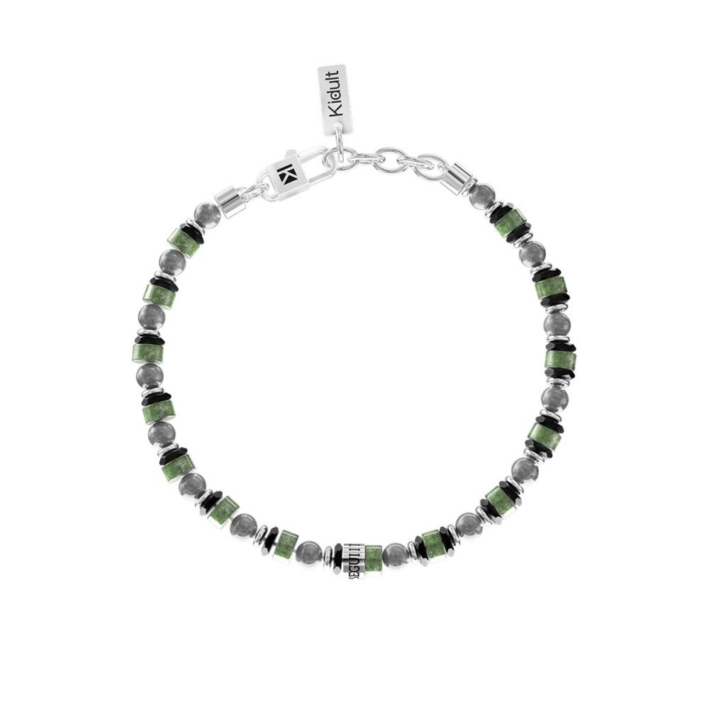 Kidult - Bracciale Acciaio 316L - Pietre Naturali - Incisione