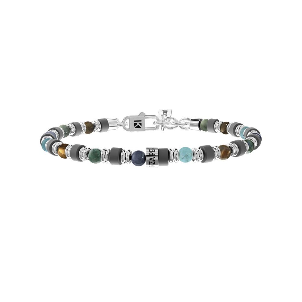 Kidult - Bracciale Acciaio 316L - Pietre Naturali - Regolabile