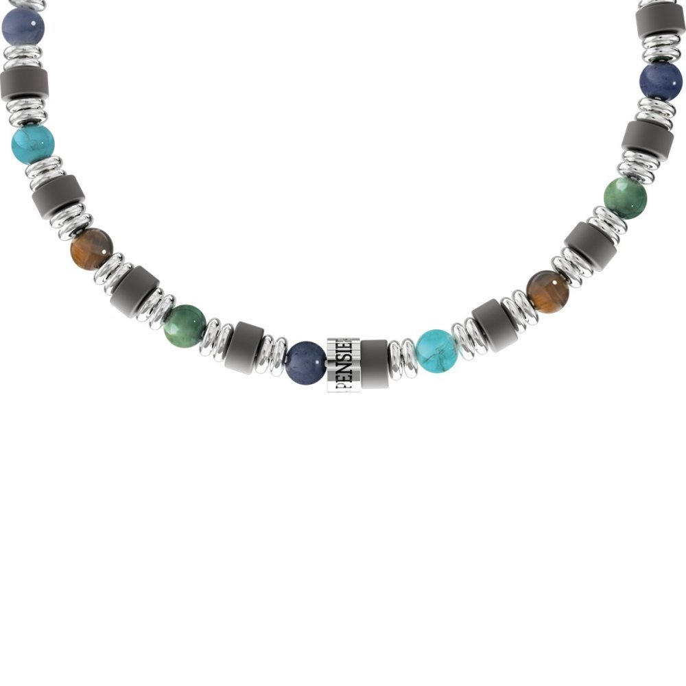 Kidult - Bracciale Acciaio 316L - Pietre Naturali - Regolabile