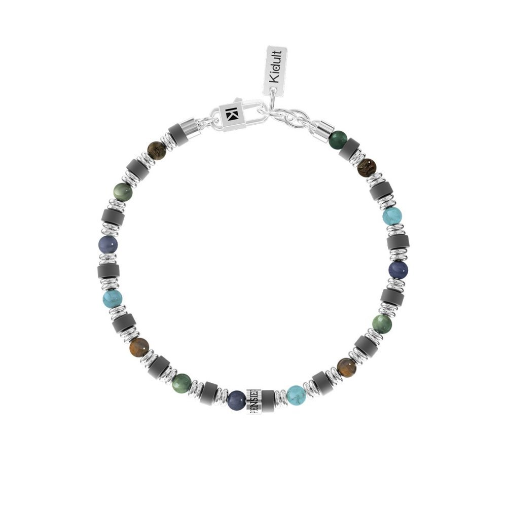 Kidult - Bracciale Acciaio 316L - Pietre Naturali - Regolabile
