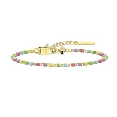 Kidult - Bracciale Acciaio 316L - Pvd Giallo - Smalto Multicolor