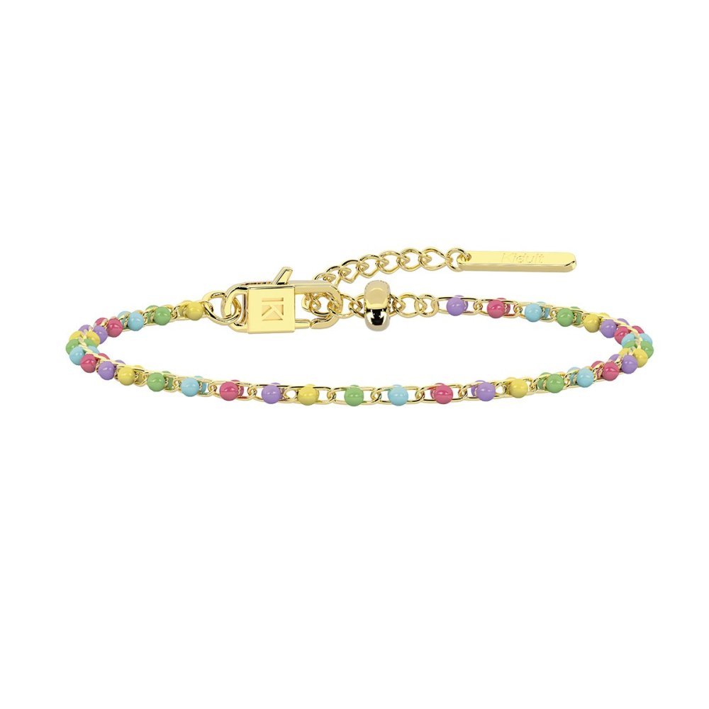 Kidult - Bracciale Acciaio 316L - Pvd Giallo - Smalto Multicolor
