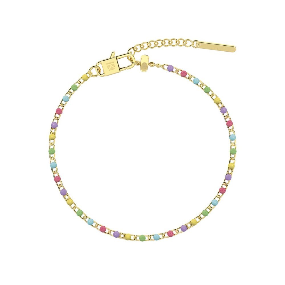 Kidult - Bracciale Acciaio 316L - Pvd Giallo - Smalto Multicolor