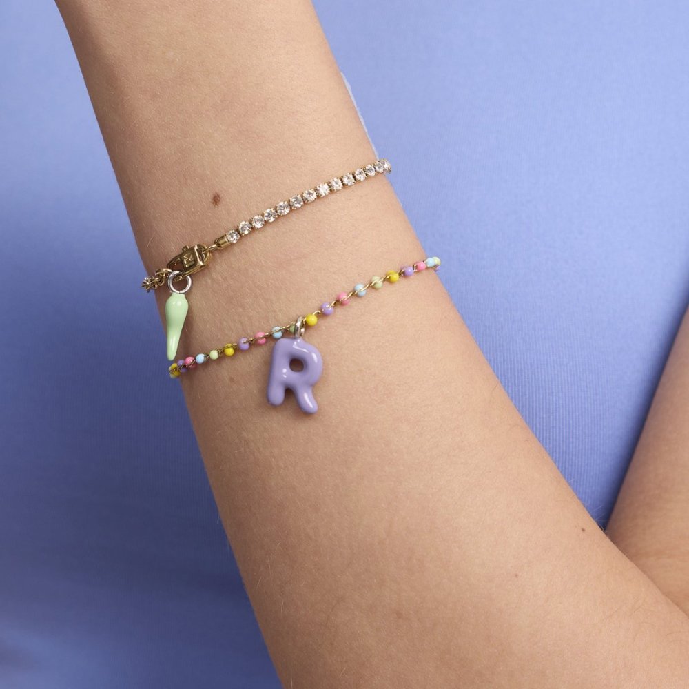 Kidult - Bracciale Acciaio 316L - Pvd Giallo - Smalto Multicolor