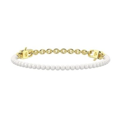 Kidult - Bracciale Acciaio 316L - Pvd Giallo - Perle Conchiglia