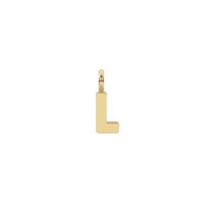 Kidult - Ciondolo Lettera L - Acciaio 316L - Pvd Giallo