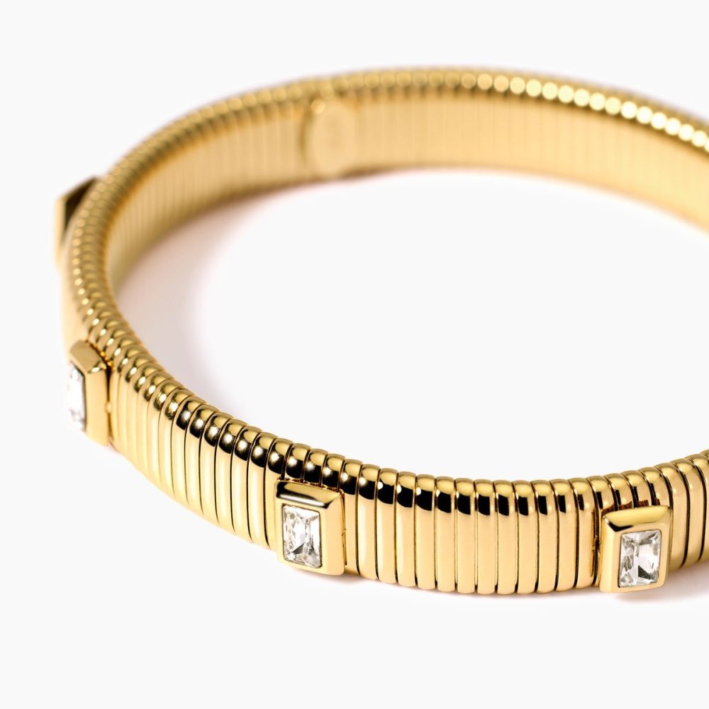 Kidult - Bracciale Acciaio 304316L - Pvd Giallo - Zirconi