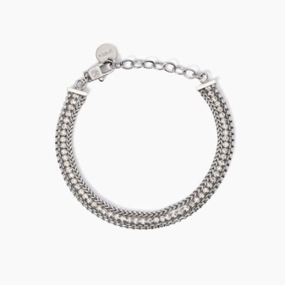 Kidult - Bracciale Tennis Acciaio 316L - Cristalli - Catena Regolabile