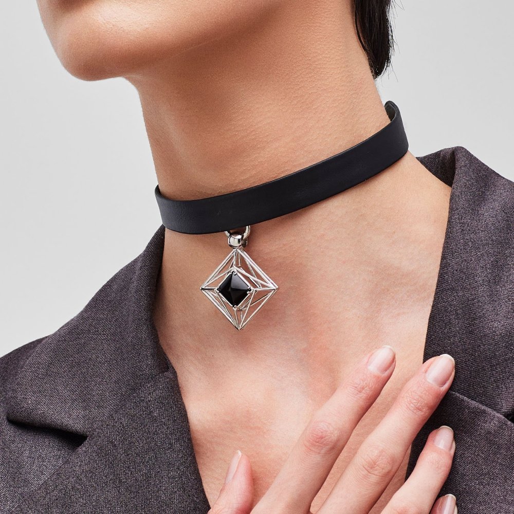 Pianegonda - Choker Kosmos - Argento 925 - Onice