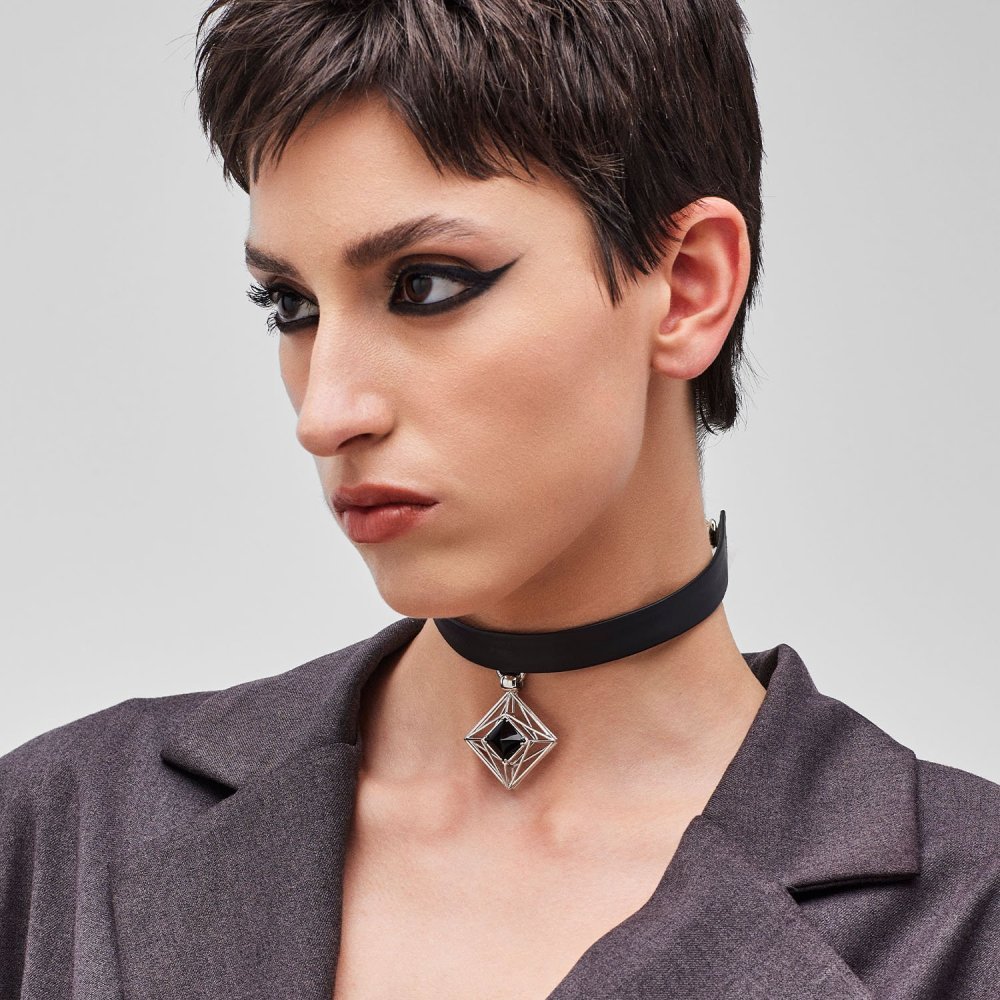 Pianegonda - Choker Kosmos - Argento 925 - Onice