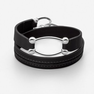 Pianegonda - Bracciale Due Giri - Argento 925 - Pelle
