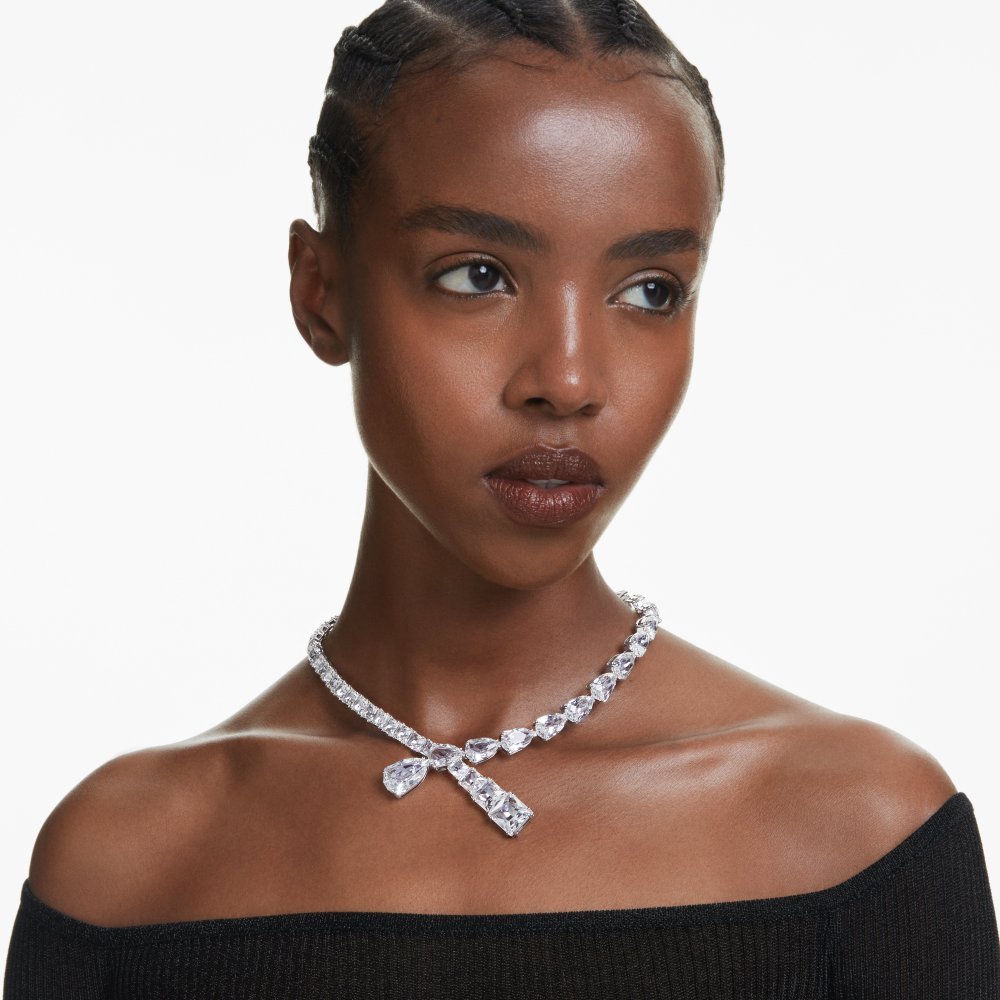 Swarovski - Collana Matrix - Cristalli Bianchi - Placcato Rodio