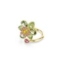 Swarovski - Anello Idyllia Aperto - Cristalli Verdi - Placcato Oro