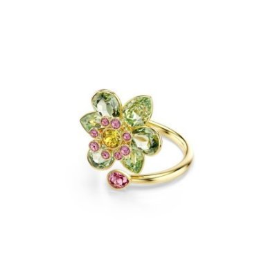 Swarovski - Anello Idyllia Aperto - Cristalli Verdi - Placcato Oro