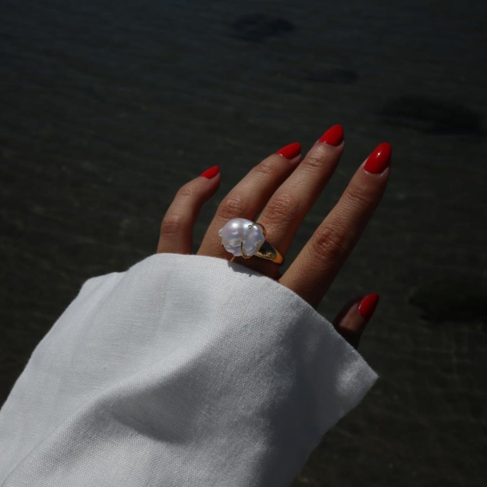 Lucedeimieiocchi - Anello Clorinde - Argento Dorato - Perla