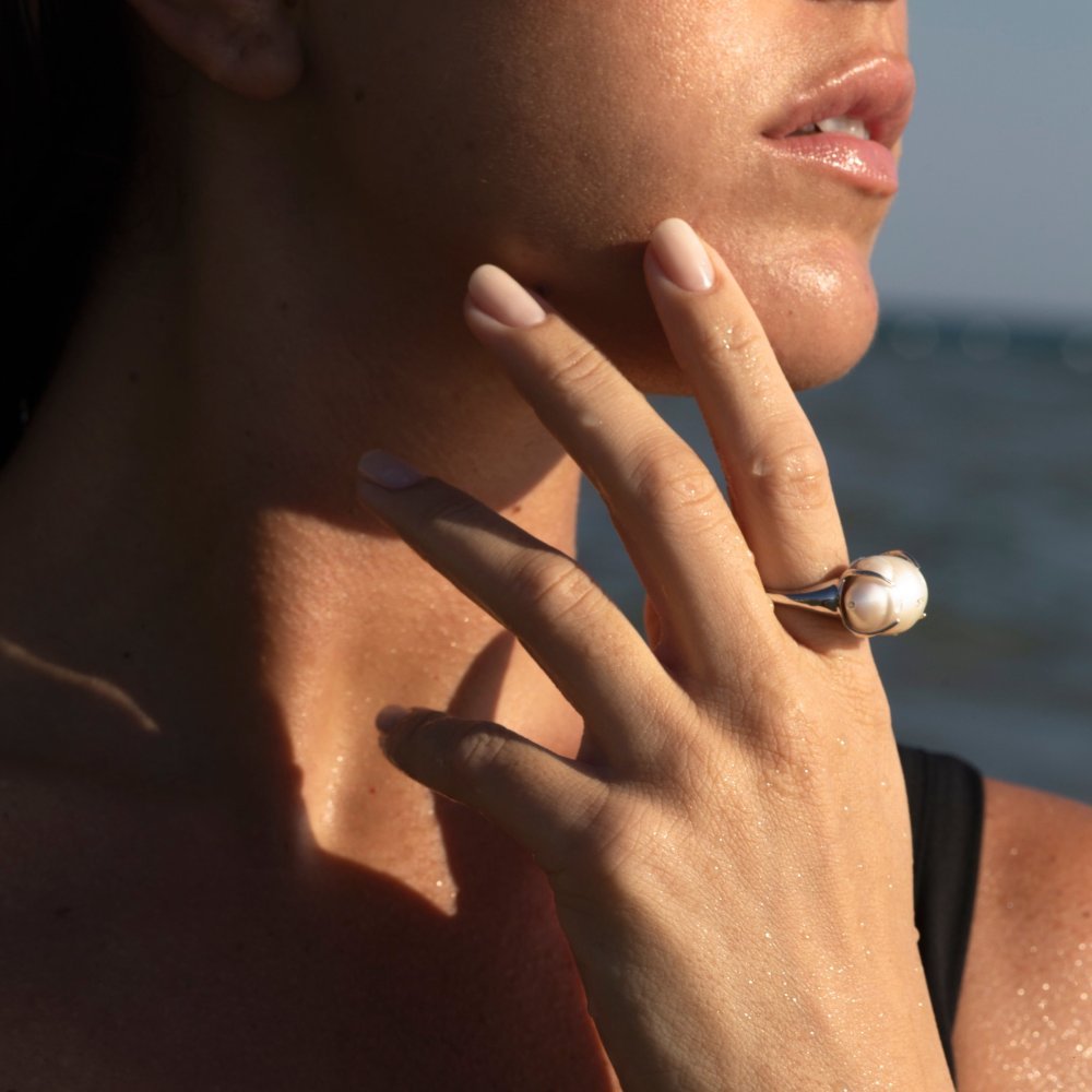Lucedeimieiocchi - Anello Clorinde - Argento Dorato - Perla