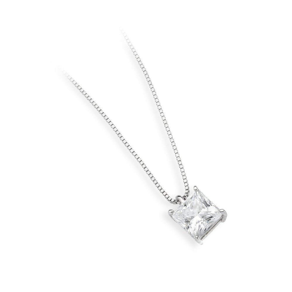Ambrosia Gioielli - Girocollo Punto Luce - Oro Bianco - Zircone