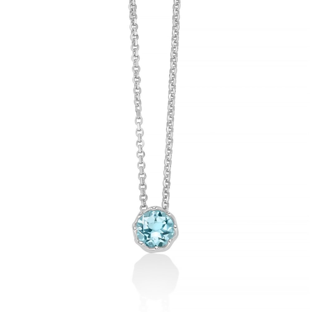 Miluna - Collier Unica Colibrì - Topazio Azzurro - Argento 925